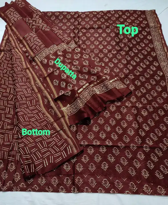 beautiful attractive handblock babu print suit uploaded by Virasat kala chanderi on 5/28/2024