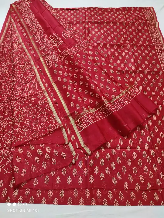 beautiful attractive handblock babu print suit uploaded by Virasat kala chanderi on 2/24/2023