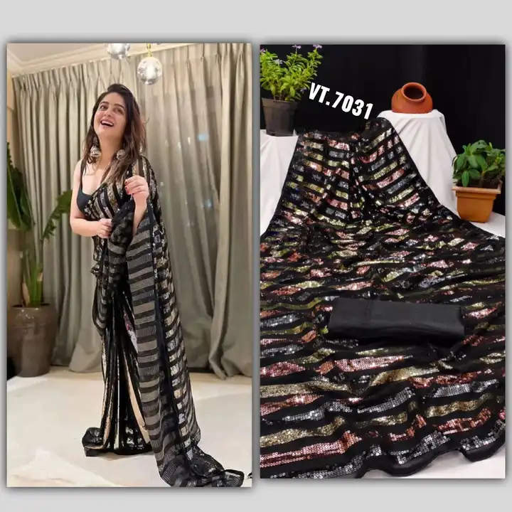 ☘️🛎️🛎️ NEW LAUNCHING 🛎️🍀


*🥻 Sari Fabric: Georgette 60 Grams with Embroidery Double Run Multi  uploaded by Vishal trendz 1011 avadh textile market on 2/24/2023