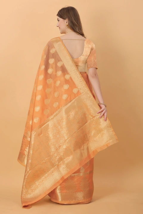 Golden Zari Folour Design Border With Allover butti design Cotton saree  uploaded by DHANANJAY CREATION  on 2/24/2023