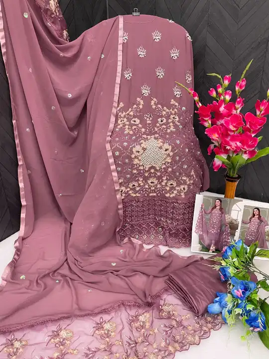 SUITS:-DRESS MATERIALS:- TOP+DUPATTA FULL EMBROIDERY WORK (PAKISTANI SUIT) uploaded by NIVA CREATION on 2/24/2023