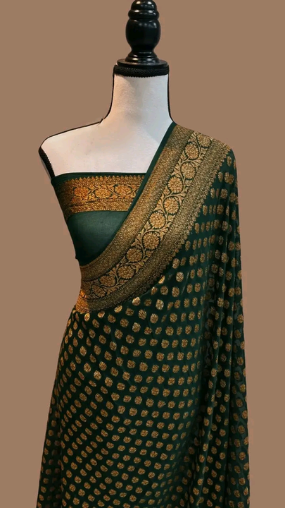 Banarasi semi Georgette dayabl saree  uploaded by GA Fabrics on 2/24/2023