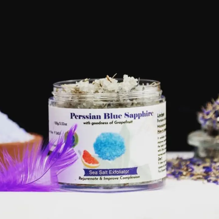 Perssian blue sapphire sea salt exfoliator uploaded by Peach organza natural's on 5/29/2024