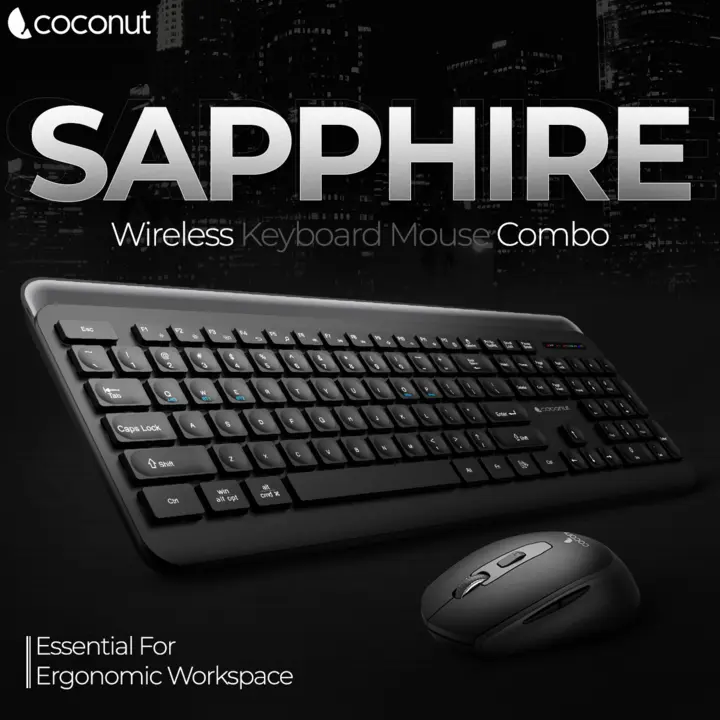 Sapphire Wireless Keyboard Mouse Combo, Bluetooth + 2.4GHz, Connect up to 3 devices uploaded by Coconut - IT Accessory Brand on 5/30/2024