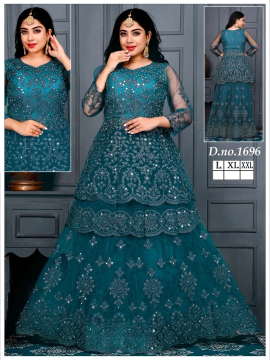 Ghaghra frock net uploaded by Aaysha readymade garments on 2/24/2023