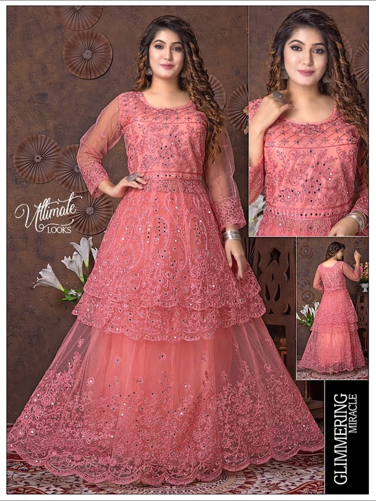 Ghaghra frock net uploaded by Aaysha readymade garments on 2/24/2023