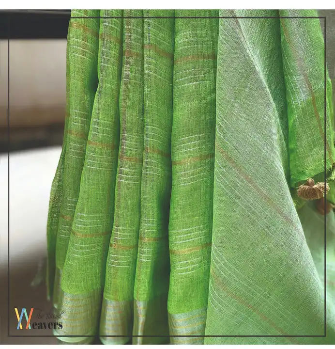 Linen silk saree  uploaded by Weavers gallery on 2/24/2023