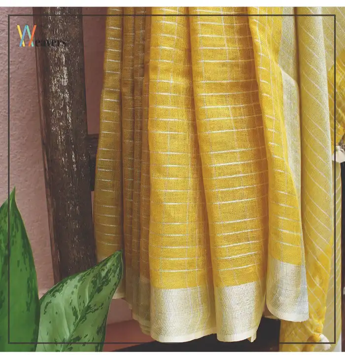 Linen silk saree  uploaded by Weavers gallery on 2/24/2023