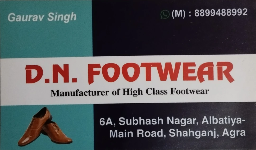 Visiting card store images of DN Footwear