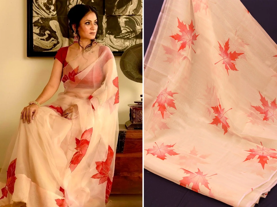 Organza printed saree  uploaded by A star on 2/24/2023
