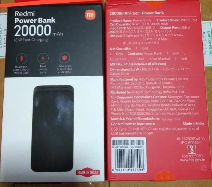 Redmi 20000 mah power bank  uploaded by business on 2/24/2023