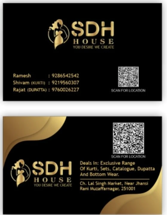 Visiting card store images of SDH HOUSE