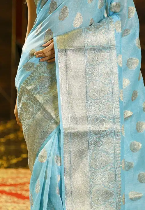 PURE LINEN BUTA SAREE  uploaded by Aj creation on 2/25/2023