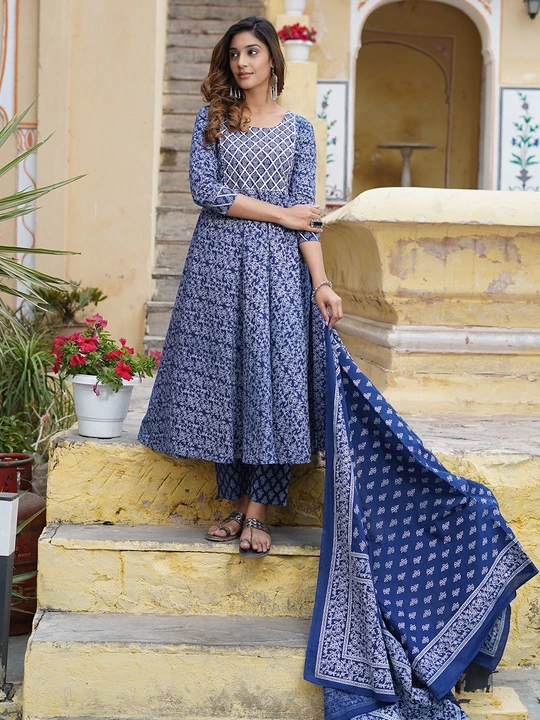 Amazing Cotton 3Pcs Kurti With Pant And Duppata  uploaded by Maa Collection on 2/25/2023
