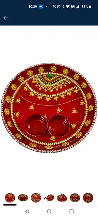 Steel Pooja thali uploaded by Hanuman Handicraft on 2/25/2023