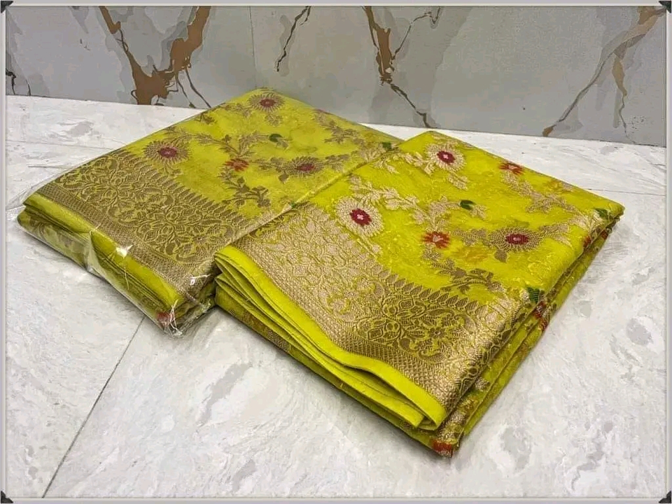 semi georgat silk dyeble.sarees  uploaded by Abda fabrics on 2/25/2023