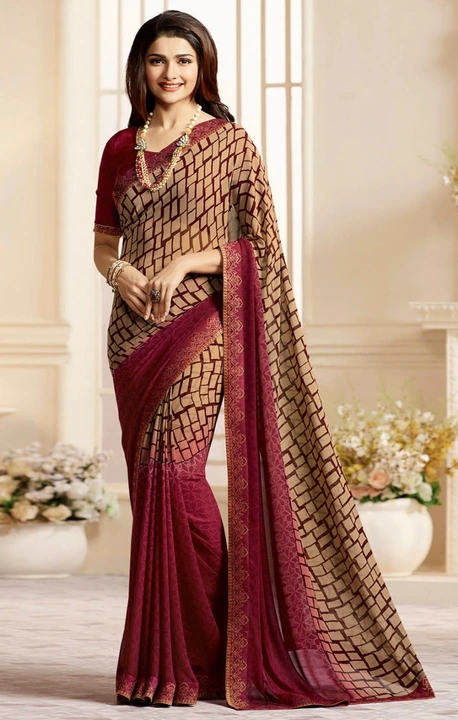 Georgette printed saree  uploaded by Krishna fashion on 2/25/2023