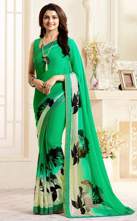 Georgette printed saree  uploaded by Krishna fashion on 2/25/2023