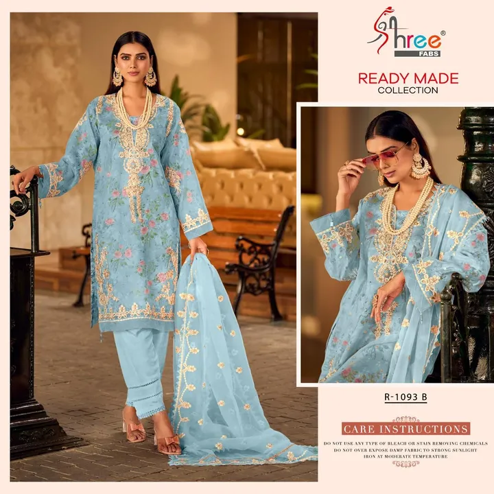 *SR 1093 in 4 beautiful colours*

Top orgnja embrodered with satin print inner

Bottom silk viscos

 uploaded by Roza Fabrics on 2/25/2023