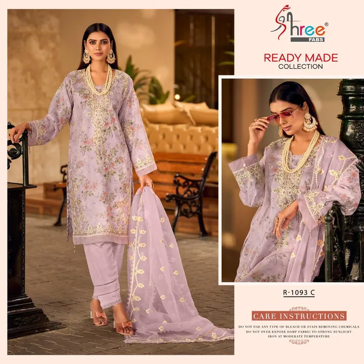 *SR 1093 in 4 beautiful colours*

Top orgnja embrodered with satin print inner

Bottom silk viscos

 uploaded by Roza Fabrics on 2/25/2023