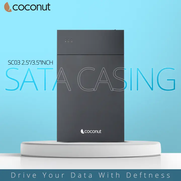 Coconut SC03 2.5"/ 3.5" Inch SSD / HDD Sata Casing, External Hard Disk Enclosure for Laptop/Desktop  uploaded by Coconut - IT Accessory Brand on 5/30/2024