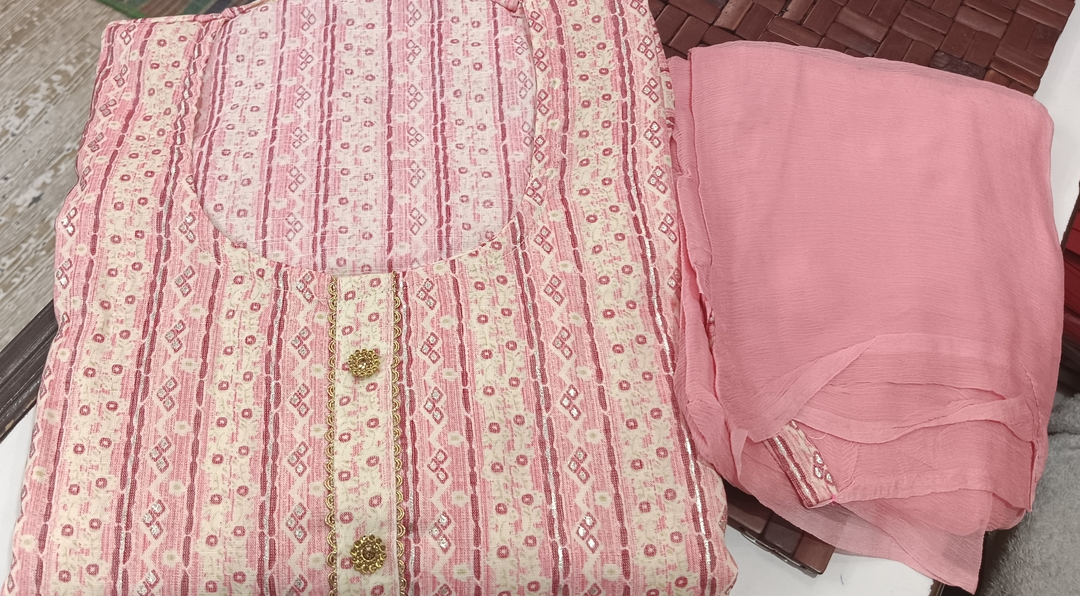 Semi stitched pink stripes cotton suit uploaded by AAR ENTERPRISES on 2/25/2023