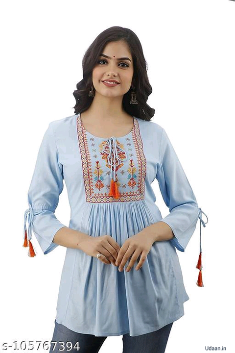 Designer Embroidery Rayon Tops uploaded by Udaan on 2/25/2023