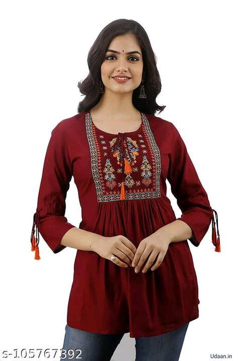 Designer Embroidery Rayon Tops uploaded by Udaan on 5/30/2024
