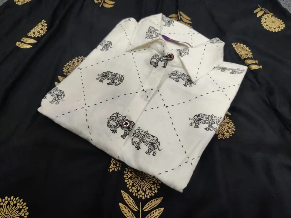 *New Design Launch*



💃💃 *Beautiful Heavy cotton Flax Elephant Printed Top with Gold Printed Rayo uploaded by Aanvi fab on 2/25/2023