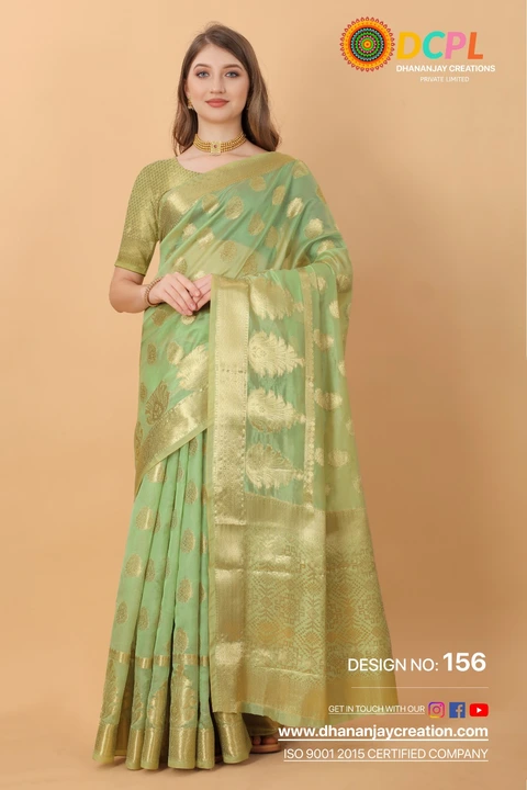 Beautiful green saree 💚 uploaded by Dhananjay Creations Pvt Ltd. on 2/25/2023