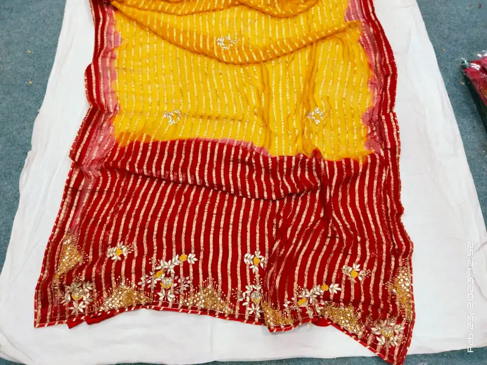 Saree uploaded by Jaipuri wholesale gotta patti kurtis nd sarees on 2/25/2023
