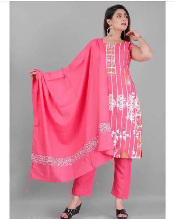 Kurti with pant and dupatta set  uploaded by FASHION MART on 2/25/2023