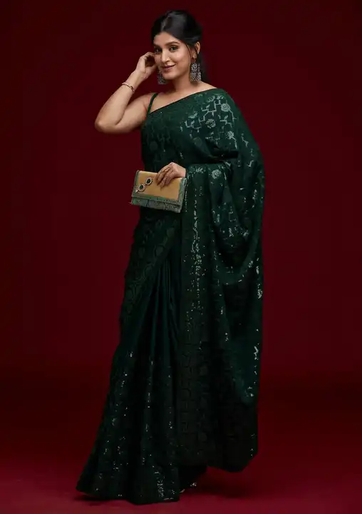 HEAVY CHINNON SILK SAREE ⁷ uploaded by L & S GOODS CO on 2/25/2023