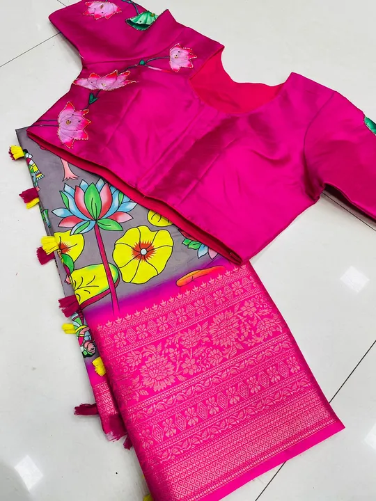 Saree with readymade blouse uploaded by Indian epic on 2/25/2023