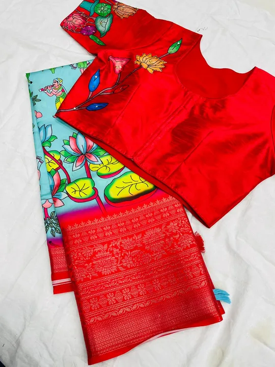 Saree with readymade blouse uploaded by Indian epic on 2/25/2023