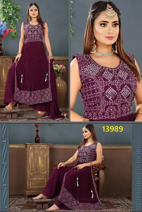 Nayra cut heavy 3 pcs jorjet sets fancy work designer  uploaded by Radha Creation , Maira sales for Readymade items on 2/25/2023