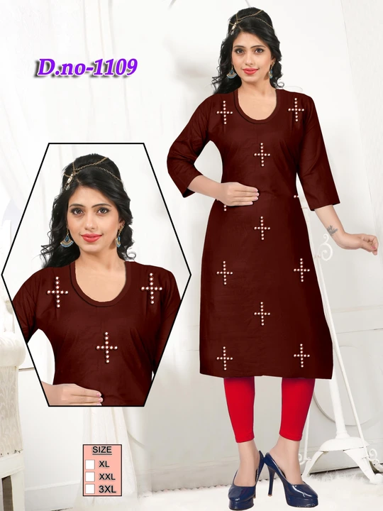 Designer Rayon  kurtie
Fabric: heavy sequans work
Rate ; 120/_ 
Full heavy Rayon  cloth uploaded by Ridhi Sidhi Creation 9512733183 on 2/25/2023