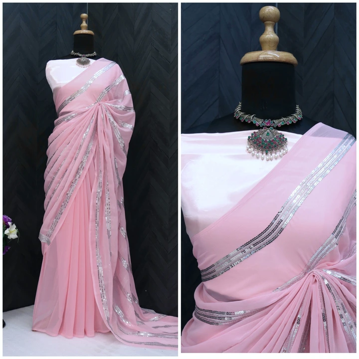 Bollywood style HEVY sequence embroidery saree uploaded by ANJANA ENTERPRISE on 2/26/2023