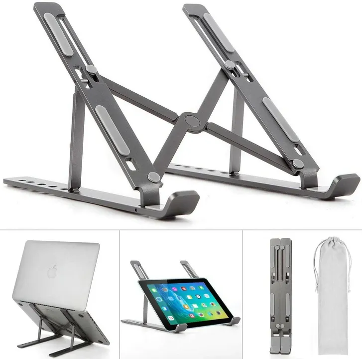 Techgets-Foldable Portable Plastic Laptop Stand for Desk, Foldable Tabletop Laptop Stand , Adjustabl uploaded by Techgets on 5/31/2024