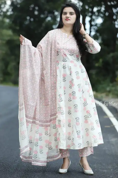 Cotton anarkali kurta set for Summer collection  uploaded by B S Creation on 2/26/2023