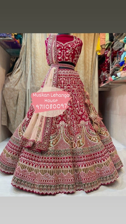 Post image Muskan lehanga house Bridal Lehenga Choli For Wedding In  Colour...What's App:-9711080097
