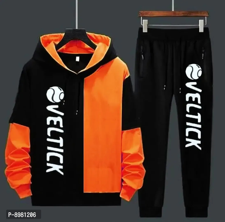 Stylish Fancy Cotton Blend Colourblocked Regular Fit Tracksuit  uploaded by business on 2/26/2023