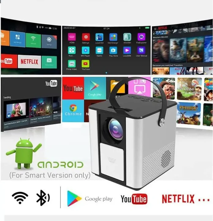 Android 9.0 YouTube Netflix HD 3D Projector HDMI USB VGA AV, 1280*720P (5000 lm / Wireless / Remote uploaded by Techgets on 2/26/2023