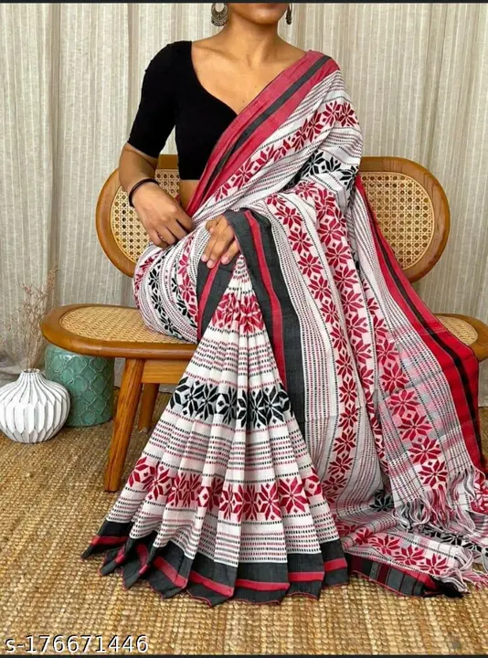 Handloom  star saree  uploaded by Matri Saree Center on 2/26/2023