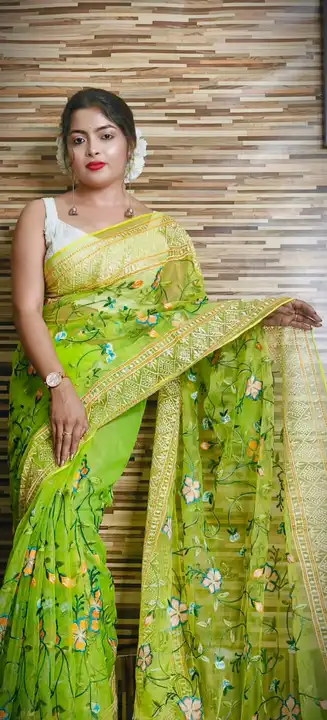 Maslin Embroidery saree uploaded by Debasree Boutique on 2/26/2023