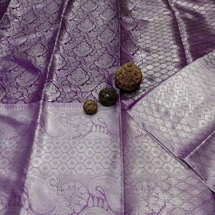 Silver softy saree  uploaded by Krishna fashion on 2/26/2023