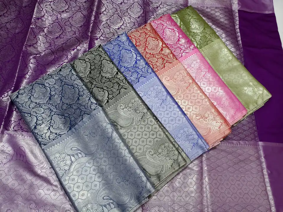 Silver softy saree  uploaded by Krishna fashion on 2/26/2023