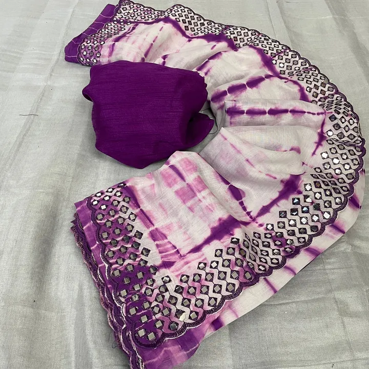 Viscose chanderi pattern saree  uploaded by Krishna fashion on 2/26/2023