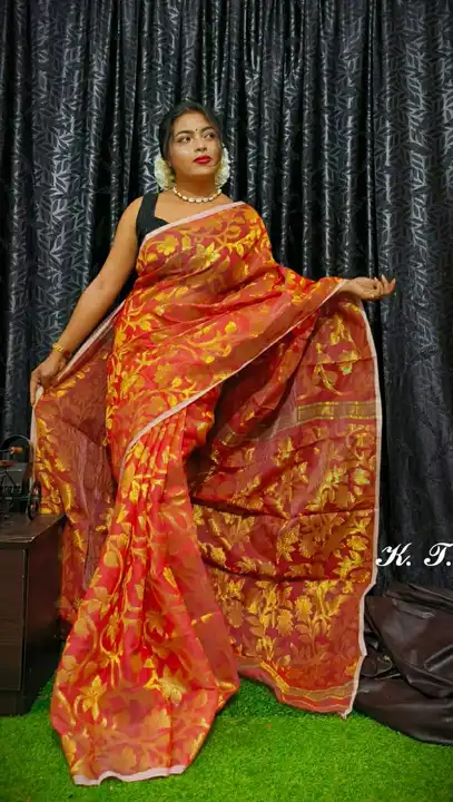 KORA MOSLIN SAREE uploaded by khan textile santipur on 2/26/2023
