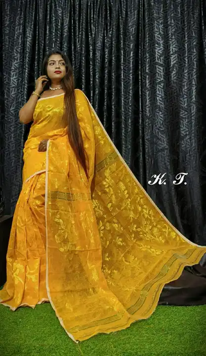 KORA MOSLIN SAREE uploaded by khan textile santipur on 2/26/2023